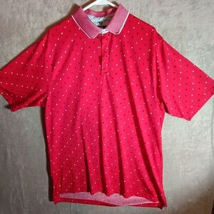 Crown & Eagle Golf Flag Polo Rugby Red Shirt Eagle Tek Quick Dry Men's XL